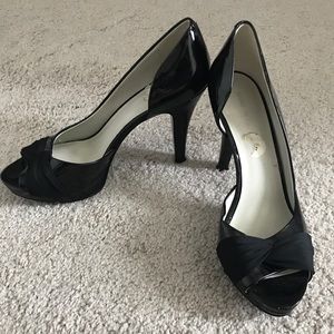 Nine West Satin Toe Wrap Heels